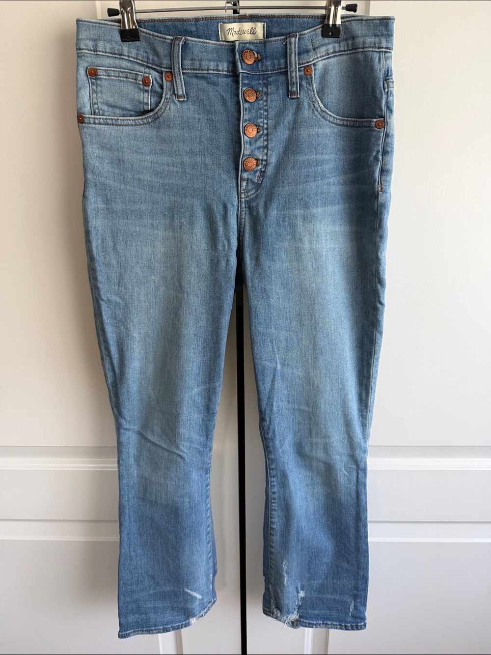 Madewell Cali Demi-Boot Jeans in Bess Wash: Button-Front Edition Size 28